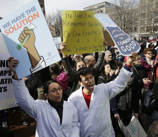Scientist protest